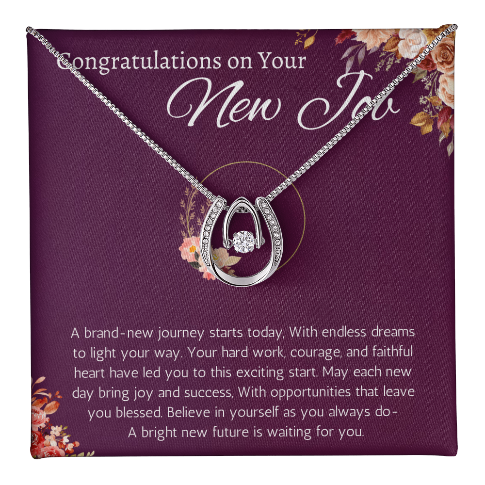 New Job Gift for Her Necklace Congratulations Gift New Job Colleague Leaving Gift New Job Gifts for Woman Lucky in Love Jewelry