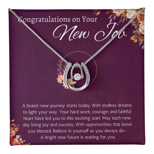 New Job Gift for Her Necklace Congratulations Gift New Job Colleague Leaving Gift New Job Gifts for Woman Lucky in Love Jewelry