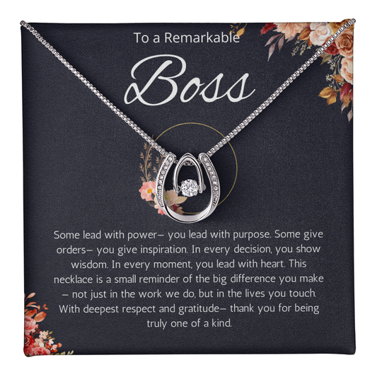 Boss Lady Jewelry, Company Head Necklace, Office Co worker, Executive, Chief, Manager Lucky in Love Gift