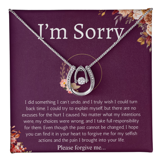 I'm Sorry Gift Apology Gift For Her Lucky in Love Necklace Please Forgive me Gift Wife, Girlfriend, Friend, Forgiveness Jewelry