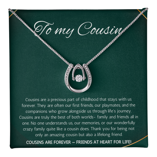 Cousin Gift Necklace, Cousin Best Friend Present, Cousins Christmas, Graduation Birthday, Gift Necklace Lucky In Love
