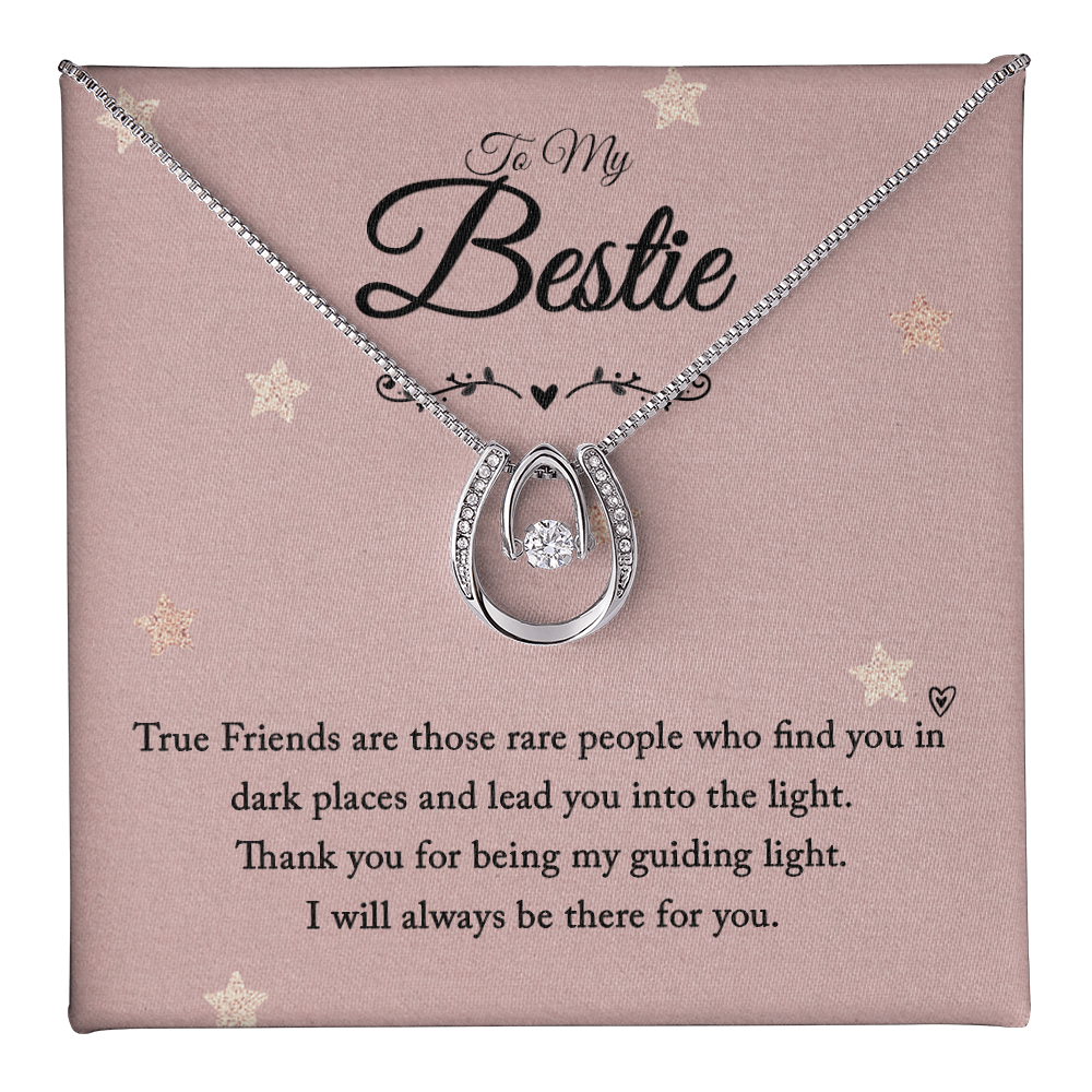 To my bestie-True Friends Gift Necklace For BFF, Bestie Gift Necklace Lucky In Love Necklace, Best Friend Gift Necklace for Birthday, Christmas