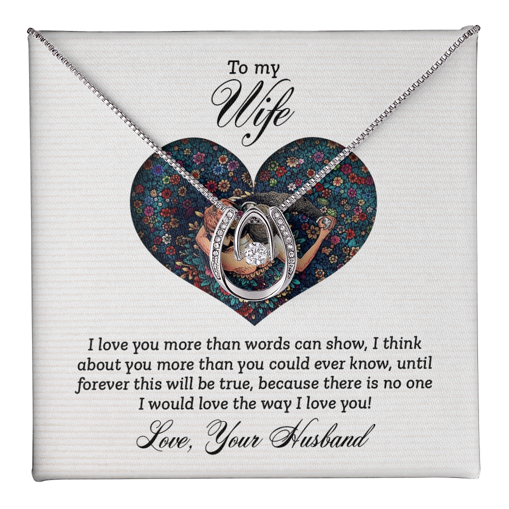 Wife Birthday Gift From Husband, Lucky In Love Necklace For Wife, Anniversary, Christmas Gift For Wife, Soulmate, Valentines Day Gift Jewelry