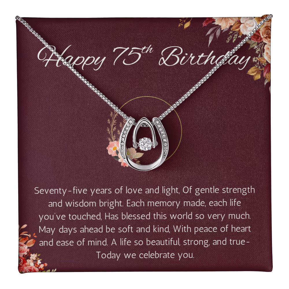 75th Birthday Gift for Her Necklace for Wife Sister Mom Grandma or Friend's Milestone Celebration Jewelry present