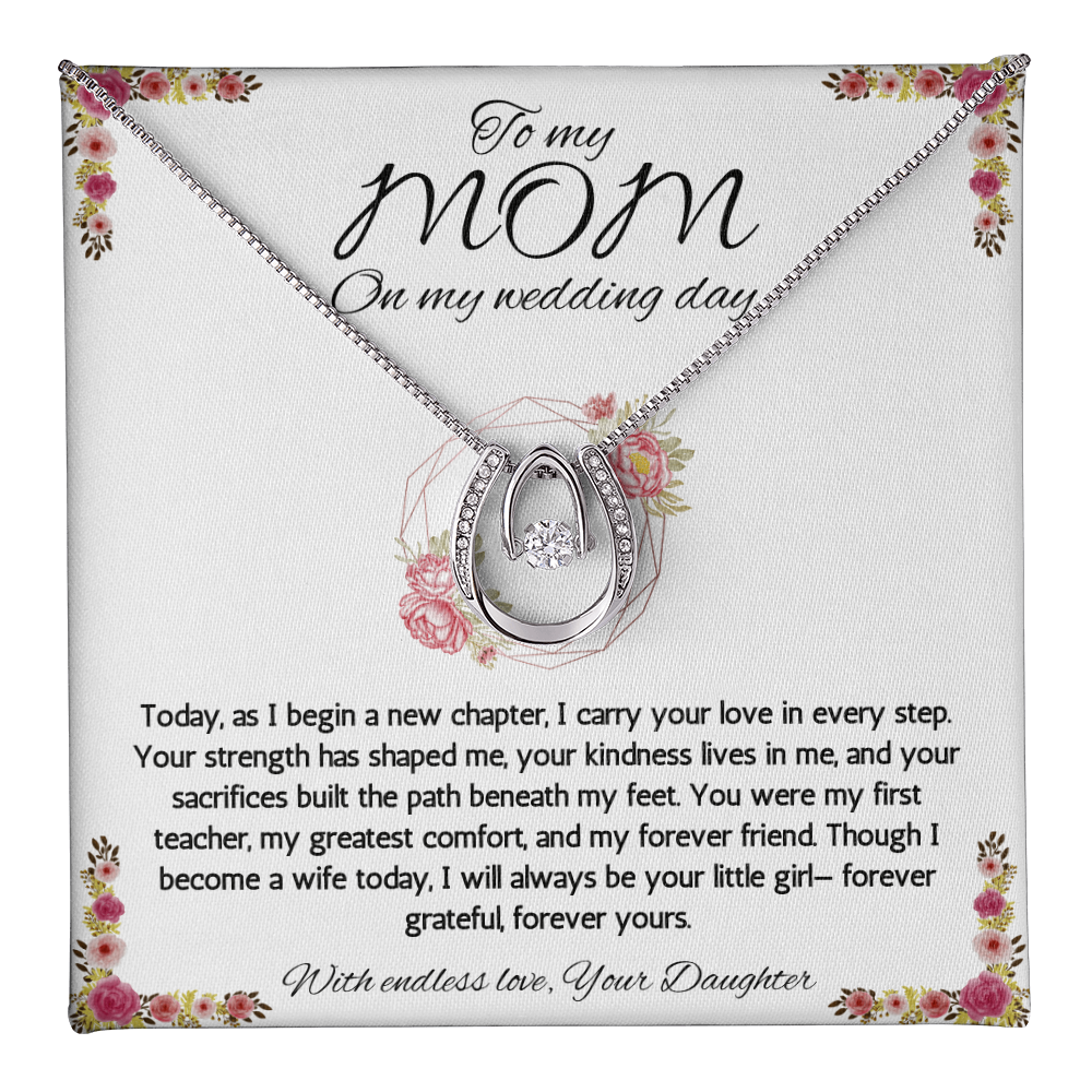 Mother of Bride Gift From Daughter Mother of the Bride From Bride Lucky In Love Necklace Wedding Gift, Engagement Gift from Daughter