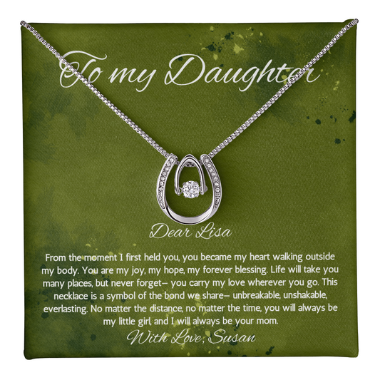 Daughter Gift Necklace form mom Birthday Graduation Gift from Mother Jewelry Gift From Mother Personalized Lucky in Love Necklace Present