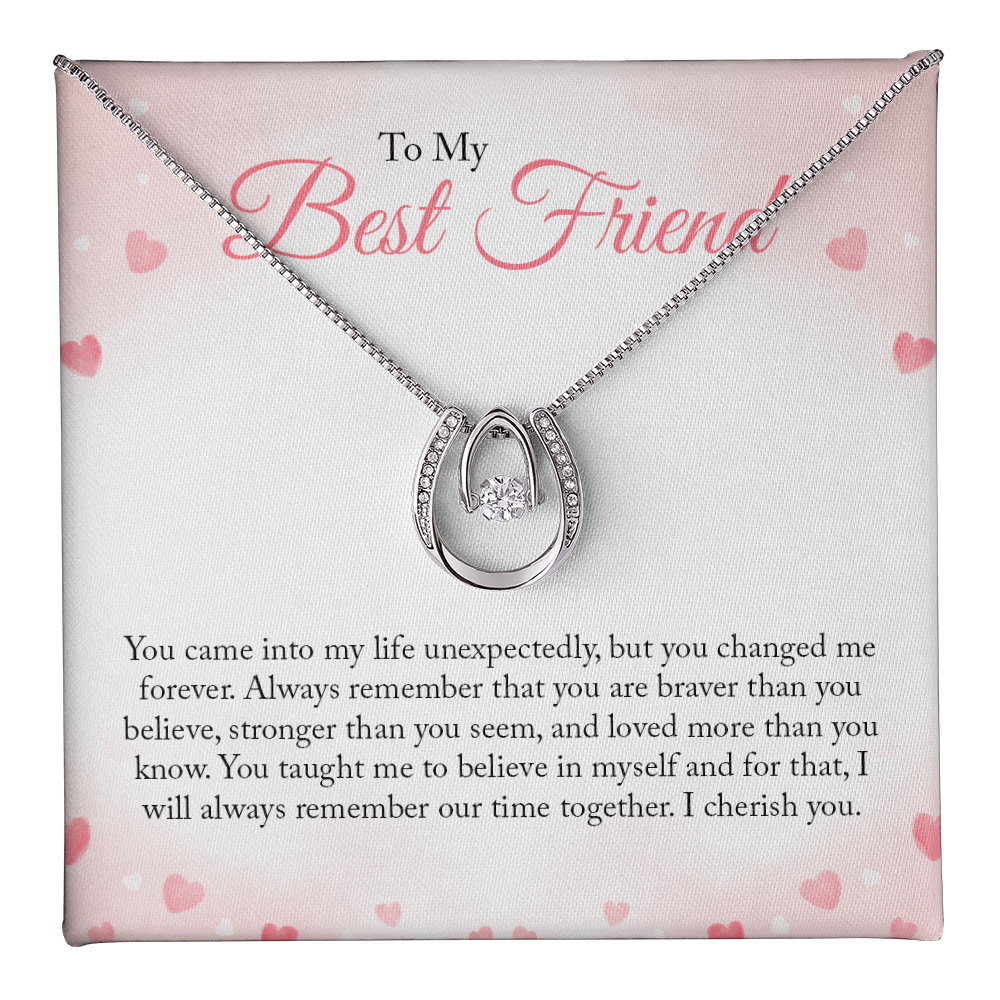 To my Bestie Gift Necklace, Birthday Gift Necklace For Best Friend, BFF Necklace, Lucky In Love Gift Necklace, Christmas, Graduation Jewelry