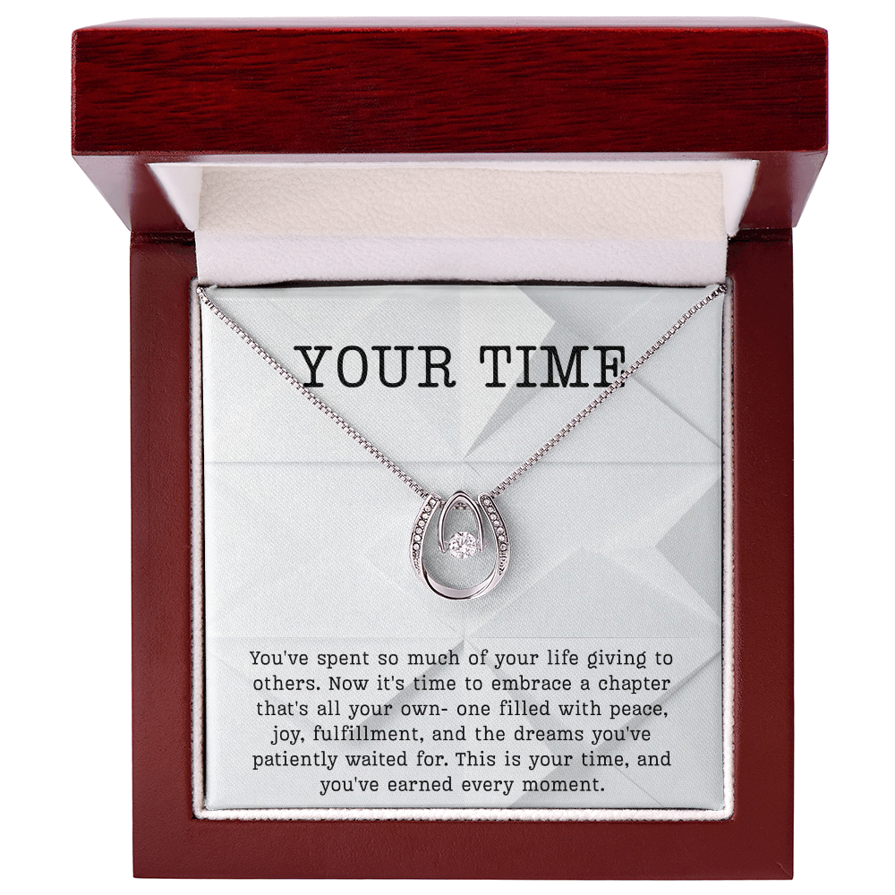 Retirement Gift necklace your time meaningful Gift Retiring celebration Lucky in Love Jewelry