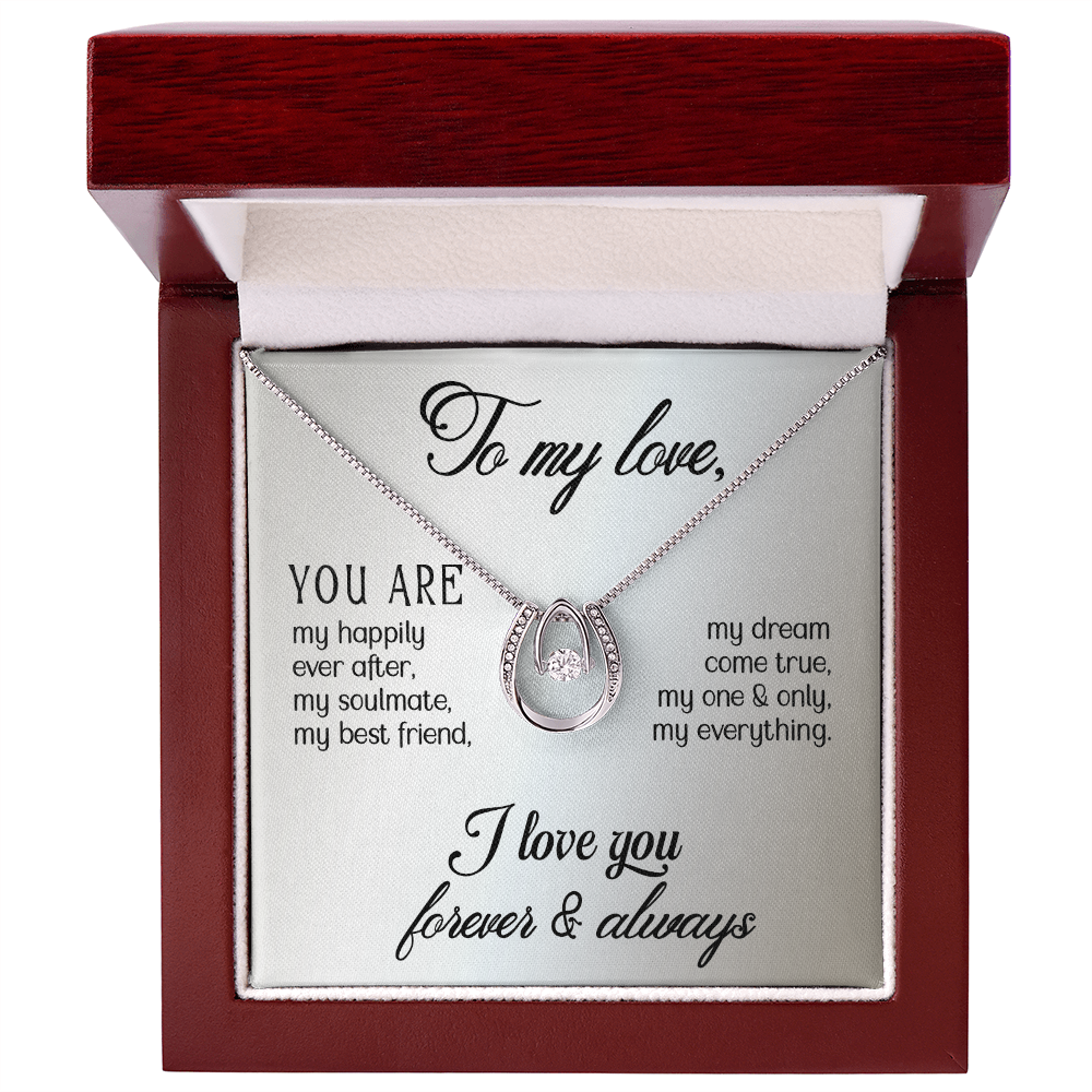 To My Love Gift Necklace, Gift For Wife, Girlfriend, Soulmate, Lucky In Love Necklace, I Love You, Valentines Day, Birthday, Anniversary Gift