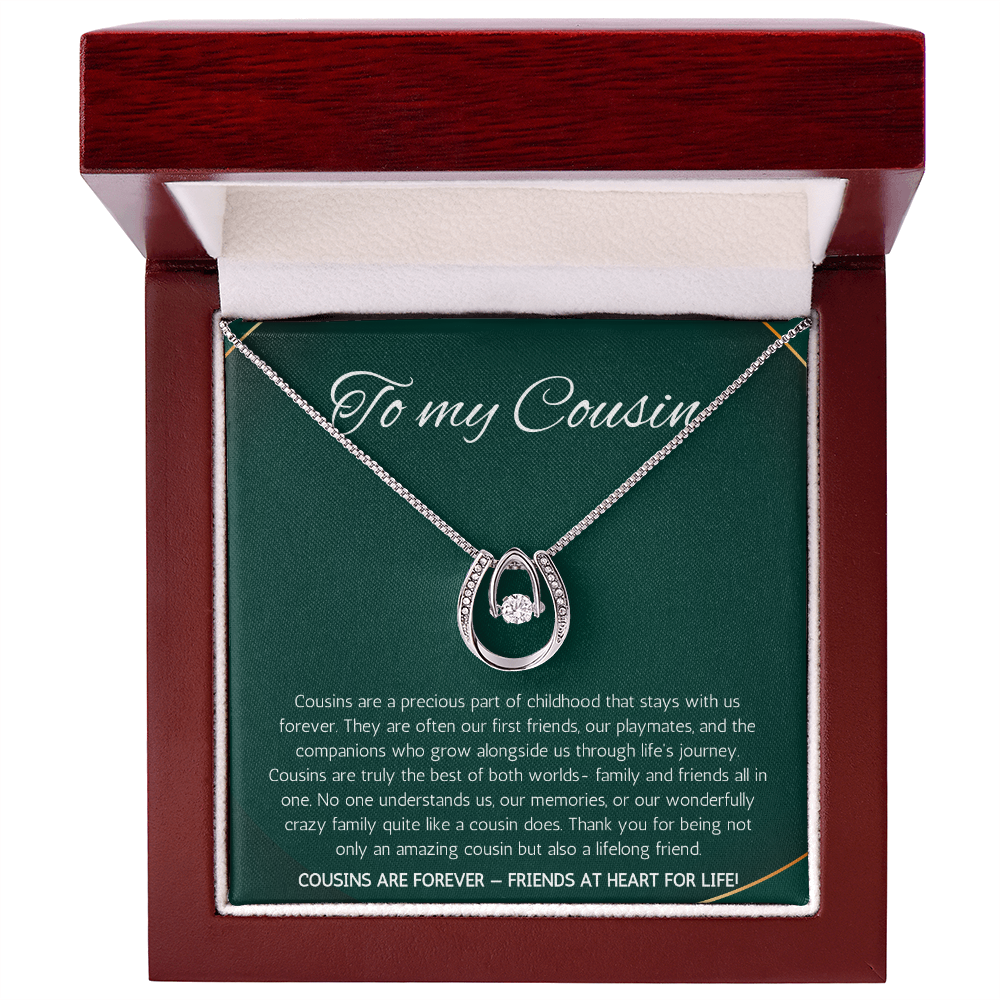 Cousin Gift Necklace, Cousin Best Friend Present, Cousins Christmas, Graduation Birthday, Gift Necklace Lucky In Love