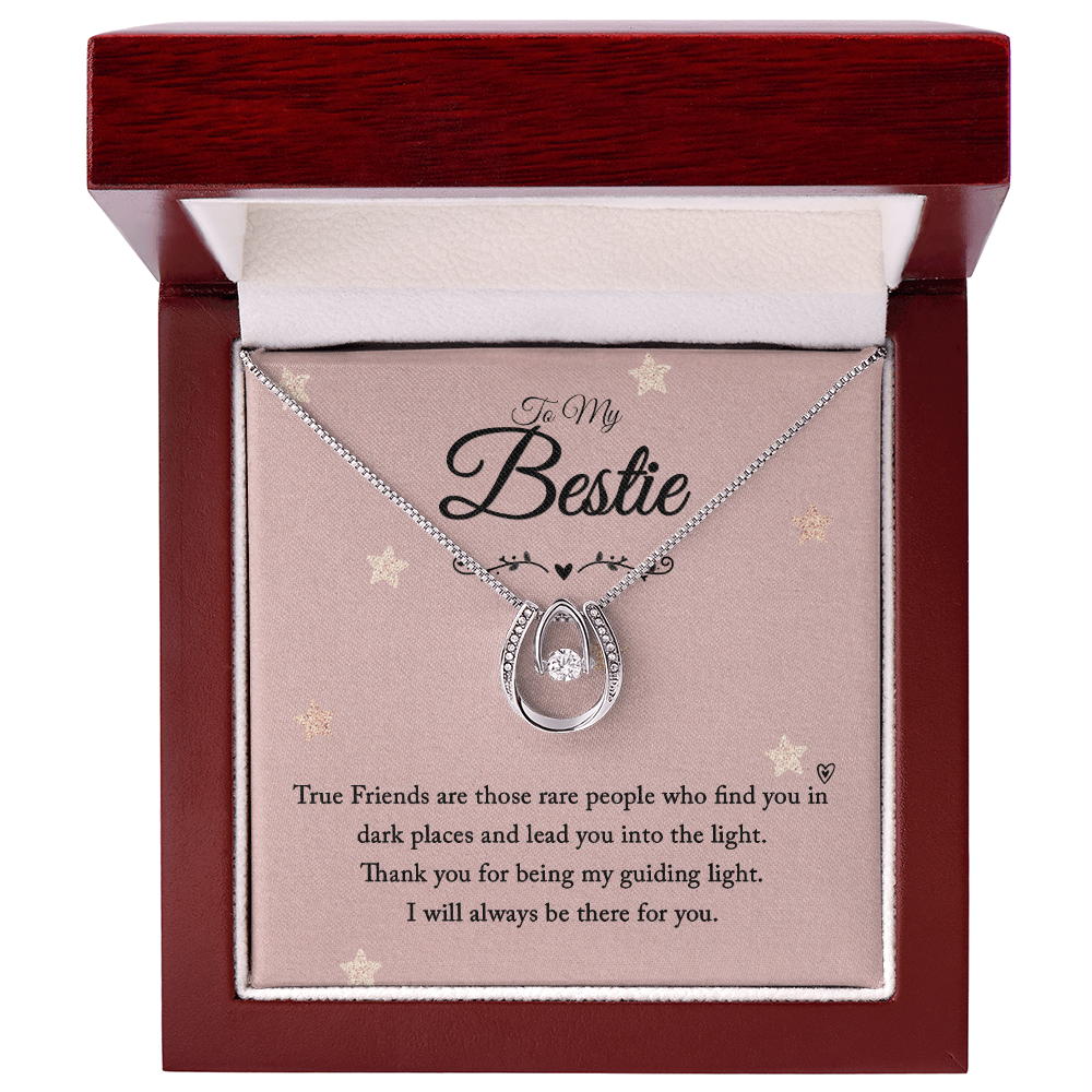 To my bestie-True Friends Gift Necklace For BFF, Bestie Gift Necklace Lucky In Love Necklace, Best Friend Gift Necklace for Birthday, Christmas