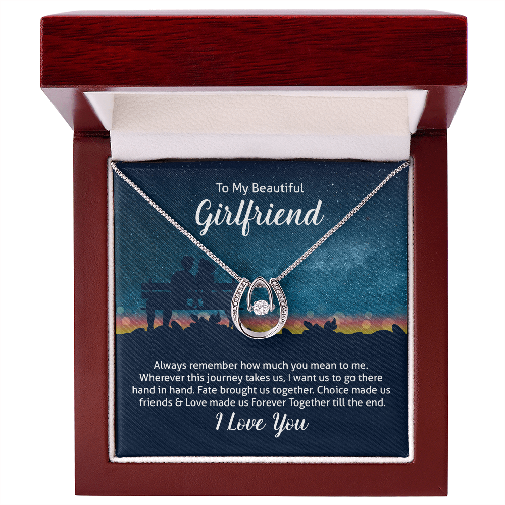 To My Beautiful Girlfriend Gift Necklace, Birthday Gift, Valentines Day, Christmas, Gift Jewelry, Lucky In Love Necklace for Soulmate