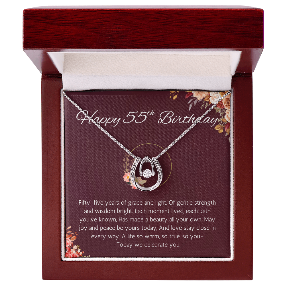 55th Birthday Gift for Her Necklace for Wife, Sister, Daughter Mom or Friend's Milestone Celebration Jewelry present