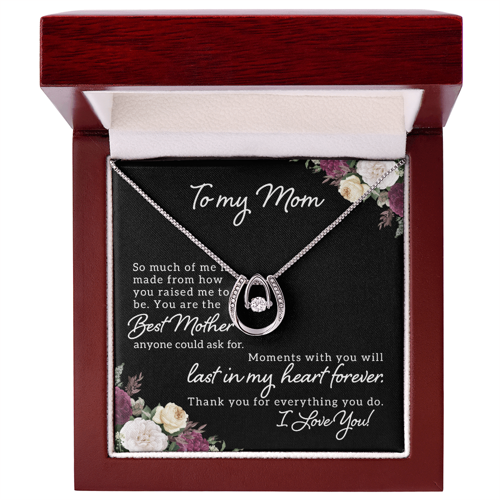 To My Mom Gift Necklace, Best Mom Gift Necklace, Birthday Gift Necklace, Mothers Day Gift Christmas Gift Necklace, Lucky In Love, From Son Daughter
