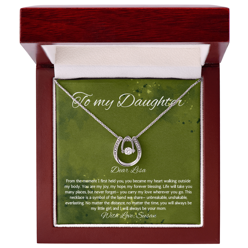 Daughter Gift Necklace form mom Birthday Graduation Gift from Mother Jewelry Gift From Mother Personalized Lucky in Love Necklace Present
