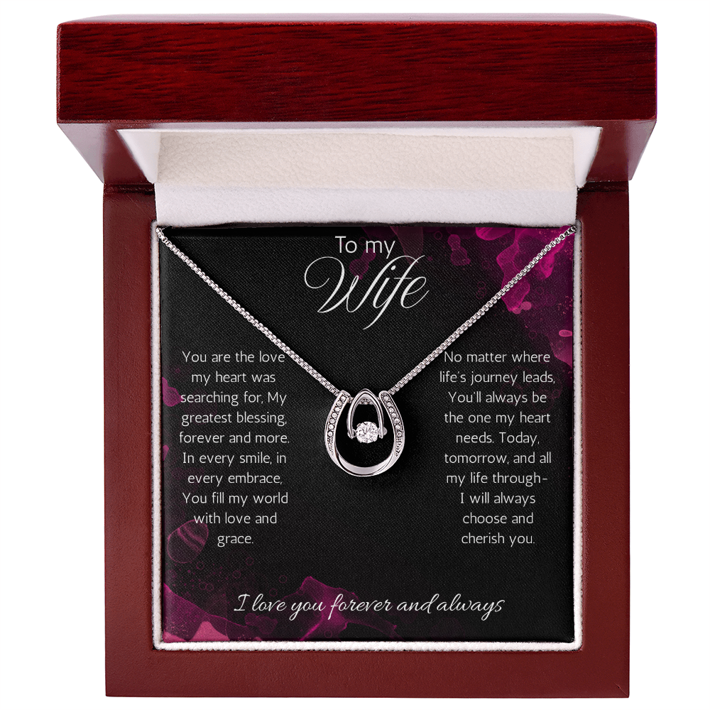 Wife Gift Necklace, Anniversary, Birthday, Christmas Gift Necklace For Soulmate, from Husband Lucky in Love Jewelry