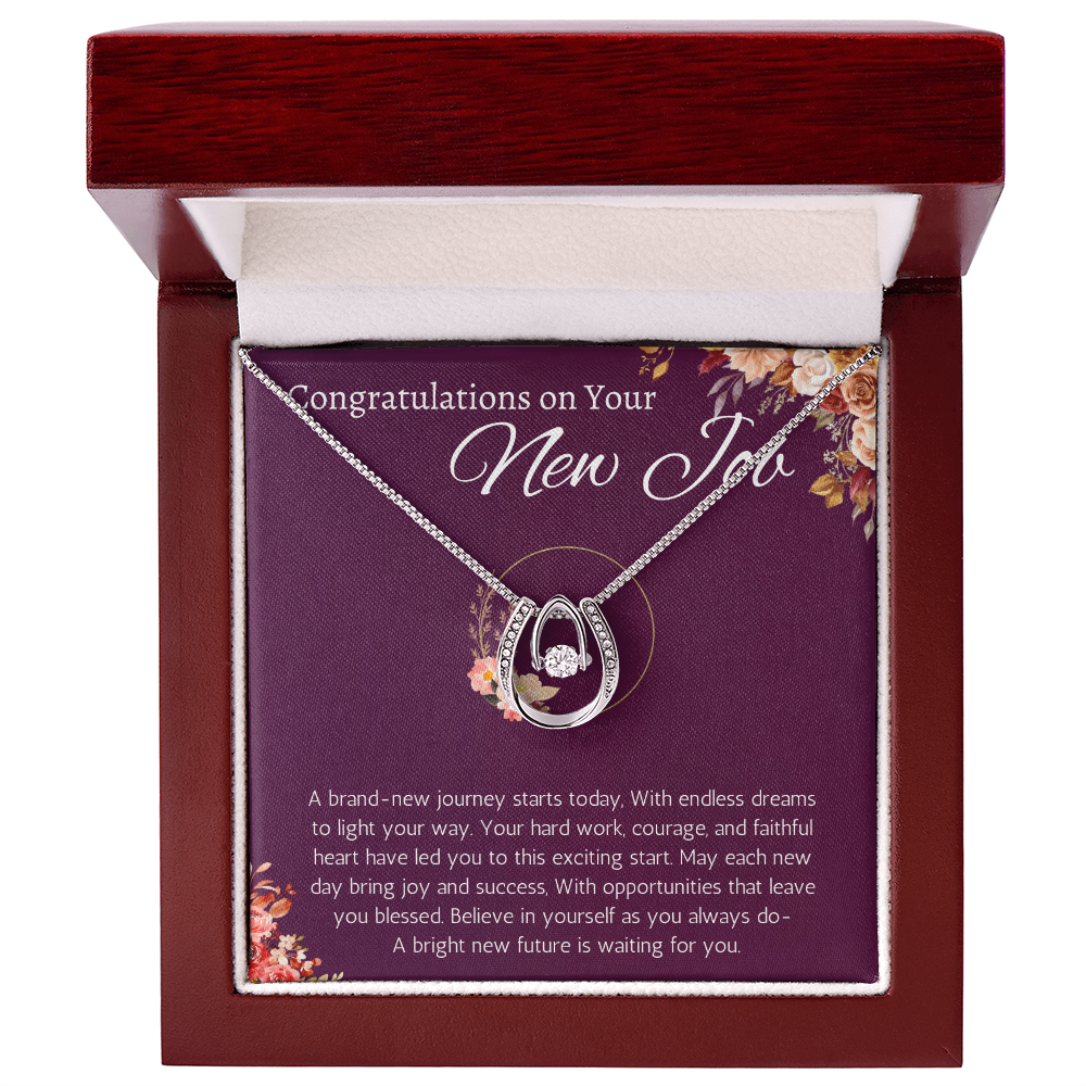 New Job Gift for Her Necklace Congratulations Gift New Job Colleague Leaving Gift New Job Gifts for Woman Lucky in Love Jewelry