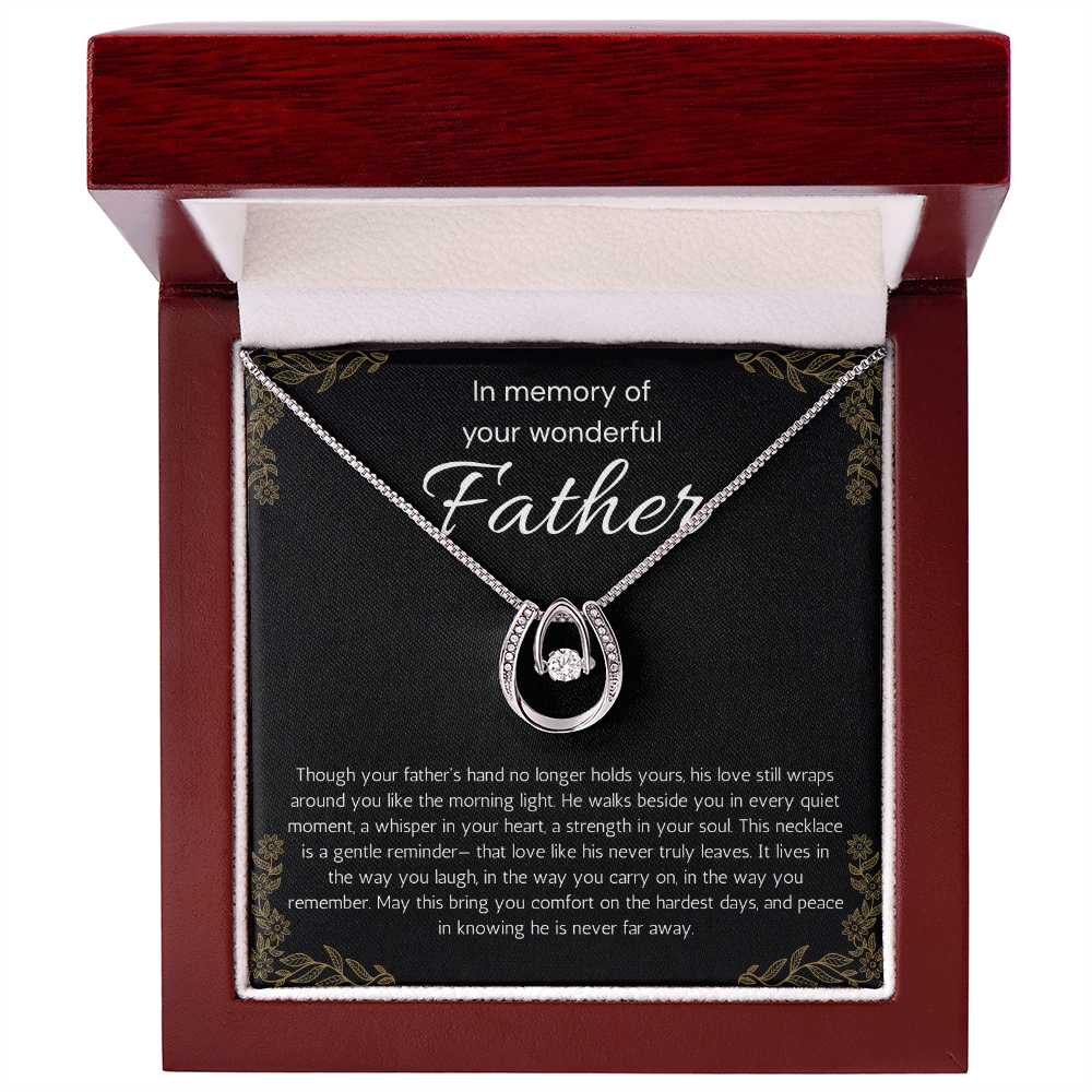 Loss of Father Gift, Dad Memorial Jewelry, Condolence, Remembrance, Sorry for your Loss Lucky In Love Necklace to Daughter