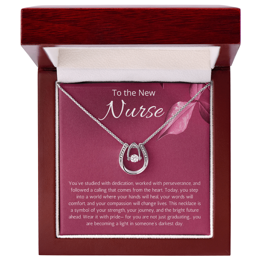 Nurse Graduation Gift, Nursing Medical Graduate Student Present, Lucky In Love Jewelry, RN Necklace
