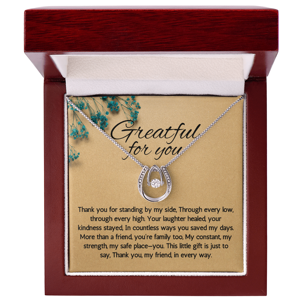 Appreciation Gift Necklace for Friend, Lucky in Love Necklace for Friend, Thank You Gift Necklace, Gratitude Gift, Best Friend Gift Necklace