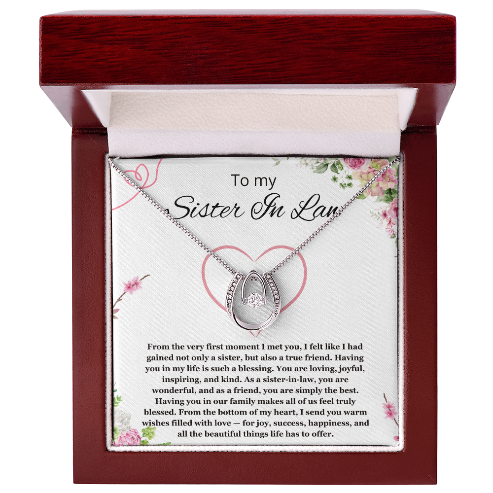 Sister in Law Jewelry Sister-in-Law Birthday Gift for Sister in Law Gift from Bride Wedding Birthday Lucky in Love Necklace