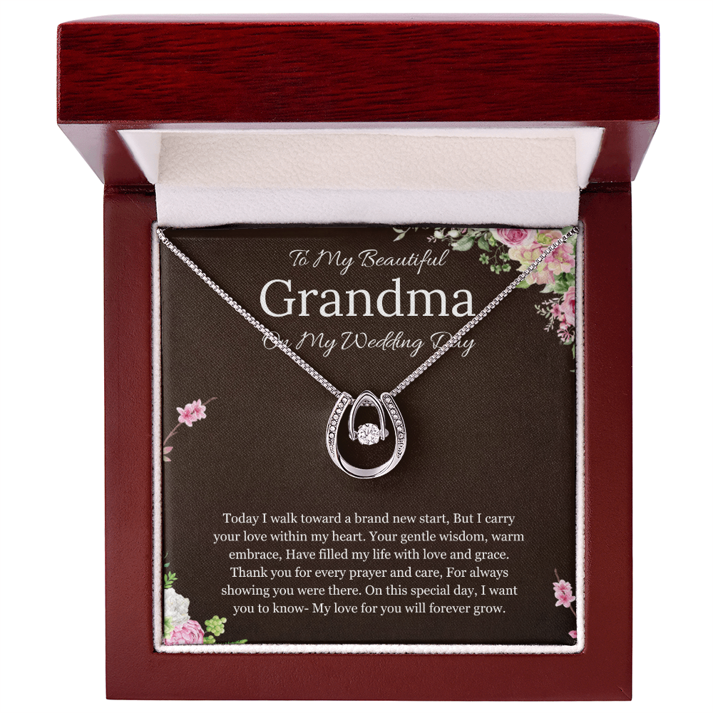 Grandmother of the Bride Gift to Grandma Wedding Gift for Grandma of the Bride Grandmother Wedding Necklace Lucky in Love Jewelry