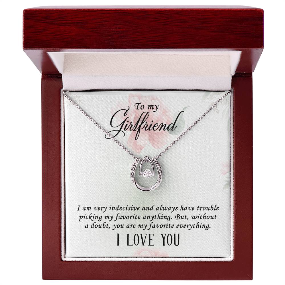 To My Girlfriend Gift Necklace, Lucky In Love Gift Necklace For Girlfriend, Soulmate, Birthday, Anniversary, valentines Day Gift From Boyfriend