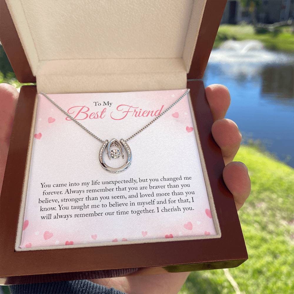 To my Bestie Gift Necklace, Birthday Gift Necklace For Best Friend, BFF Necklace, Lucky In Love Gift Necklace, Christmas, Graduation Jewelry