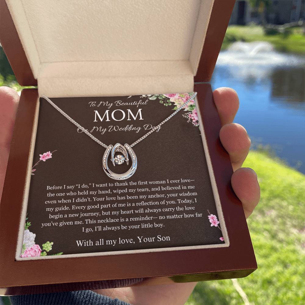 Mother of the Groom Gift From Son To Mom Gift Lucky In Love Wedding Gift Necklace Groom to Mother Son to Mother Gift For Wedding