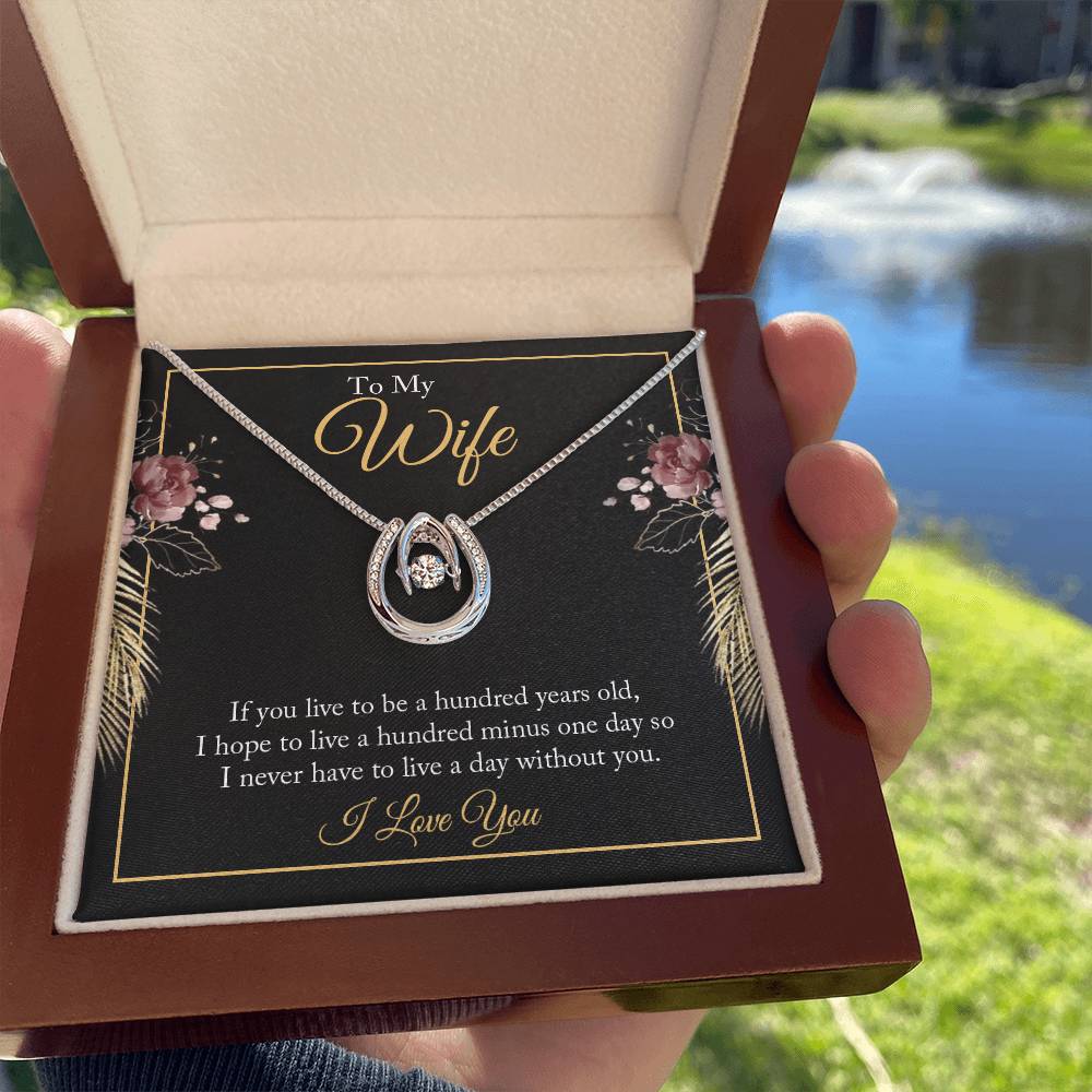 To My Wife I Love You Gift Necklace For Wife Birthday, Anniversary, Valentines Day, Christmas Gift Necklace From Husband, Lucky In Love Jewelry