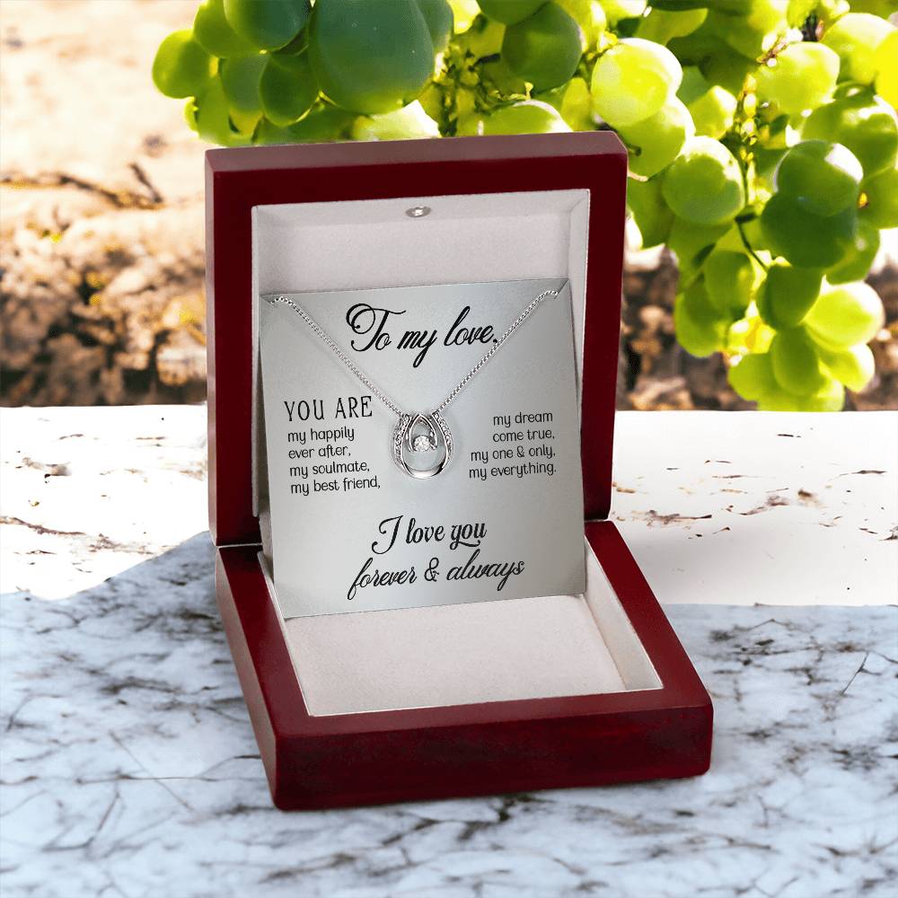 To My Love Gift Necklace, Gift For Wife, Girlfriend, Soulmate, Lucky In Love Necklace, I Love You, Valentines Day, Birthday, Anniversary Gift