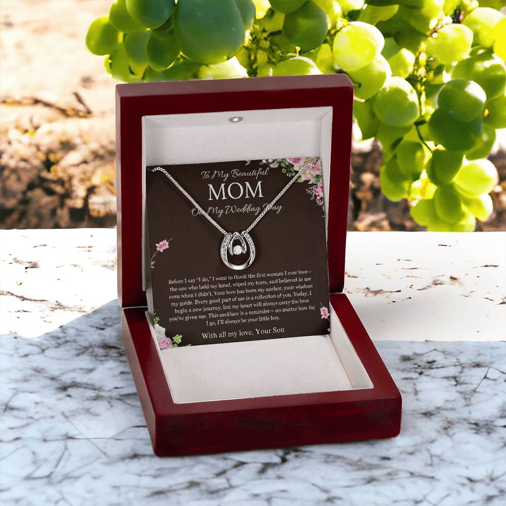 Mother of the Groom Gift From Son To Mom Gift Lucky In Love Wedding Gift Necklace Groom to Mother Son to Mother Gift For Wedding