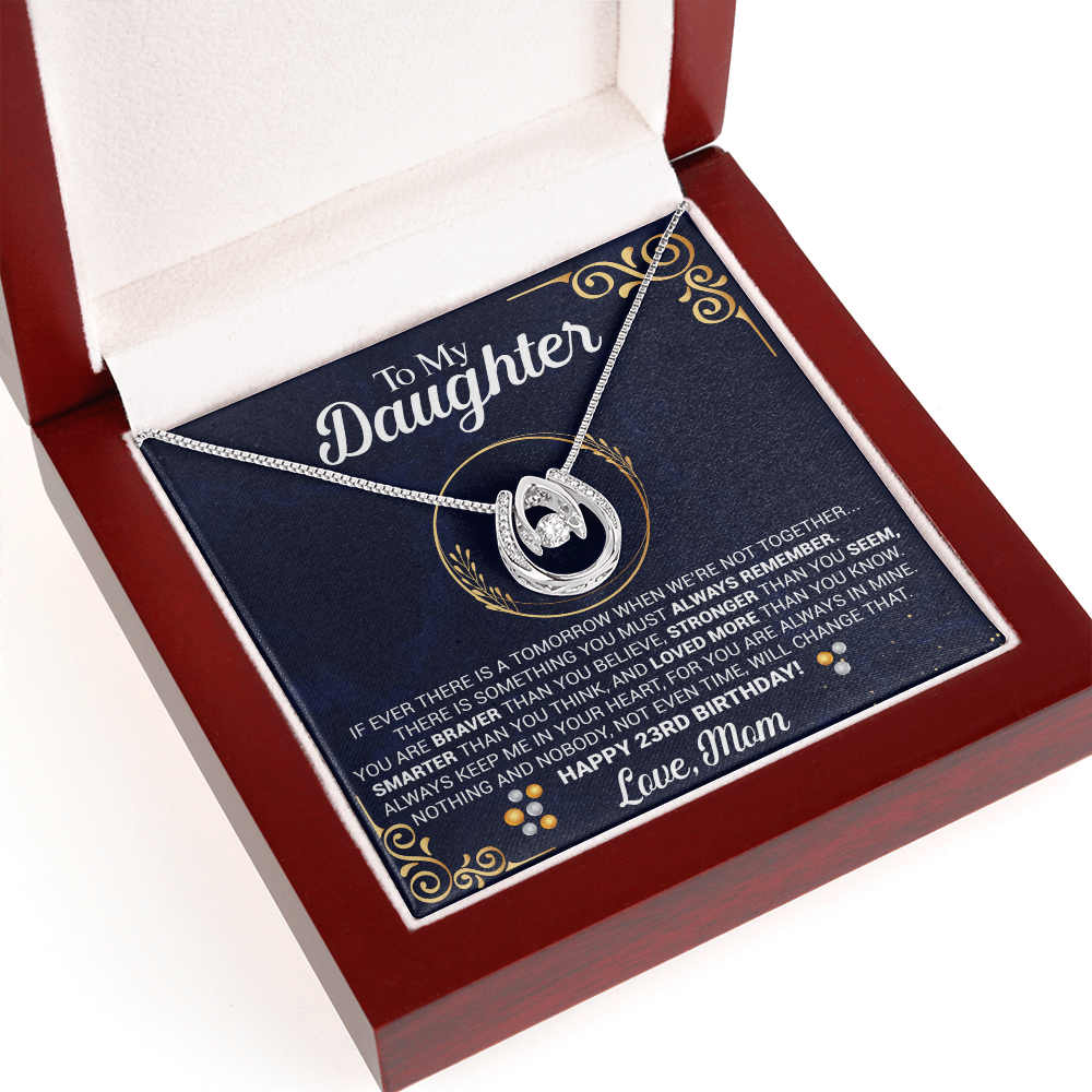 23rd Birthday Daughter Gift Necklace, Gift From Mom, Lucky in Love Necklace For 23rd Birthday Daughter Girl, Gift for 23rd Year Old Daughter from Mother jewelry
