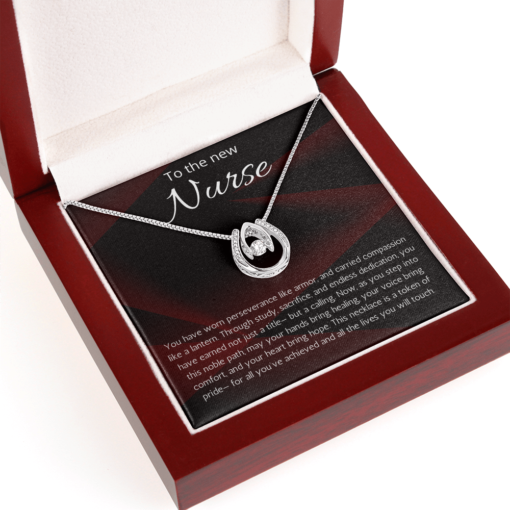 Nurse Graduation Gift, RN Necklace, Nursing Medical Student Present, Lucky In Love Jewelry