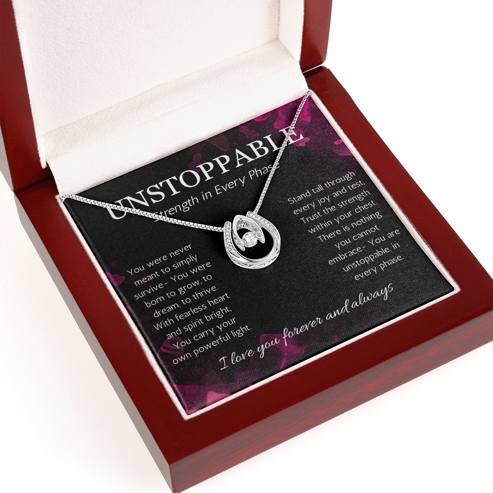 Empowerment Necklace, Resilience Necklace Unstoppable Strong Woman Jewelry Gift Lucky in Love Present