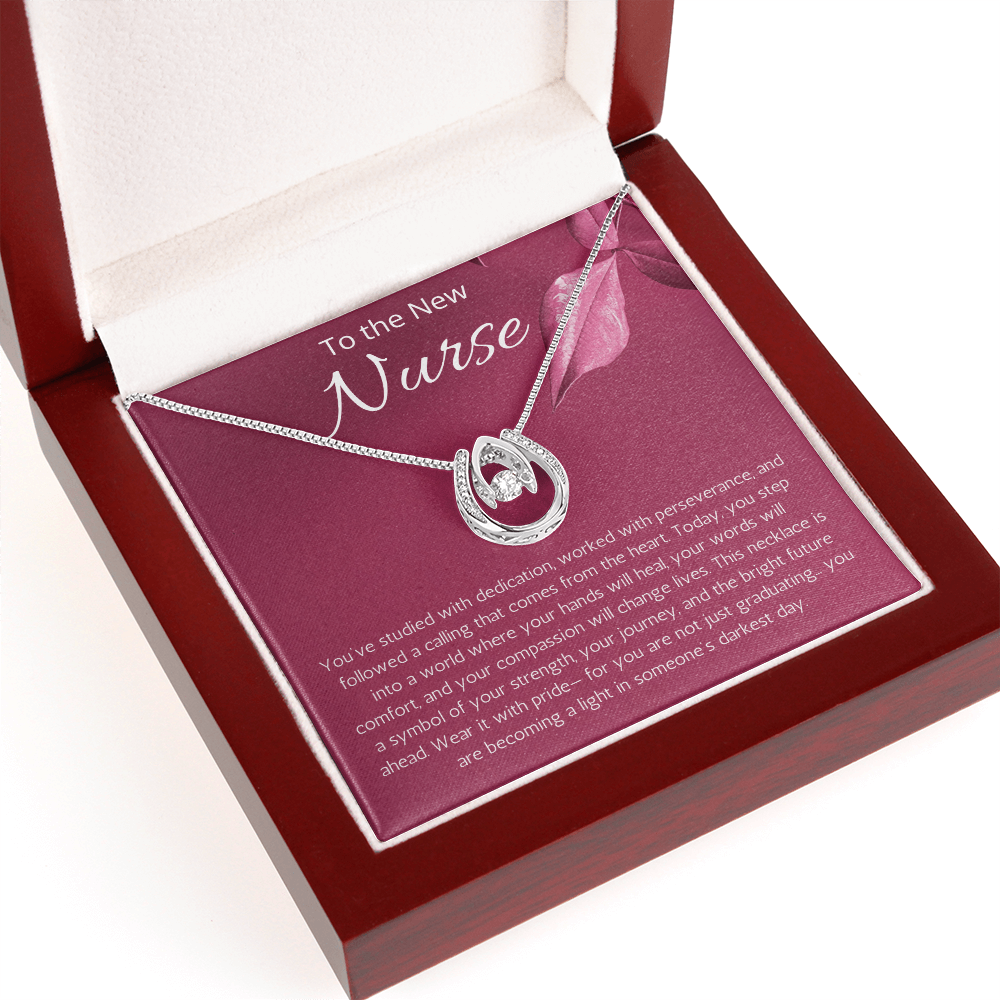 Nurse Graduation Gift, Nursing Medical Graduate Student Present, Lucky In Love Jewelry, RN Necklace