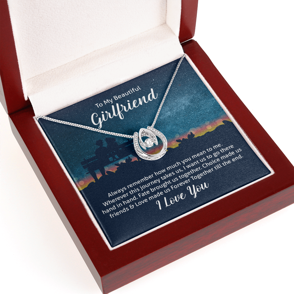 To My Beautiful Girlfriend Gift Necklace, Birthday Gift, Valentines Day, Christmas, Gift Jewelry, Lucky In Love Necklace for Soulmate