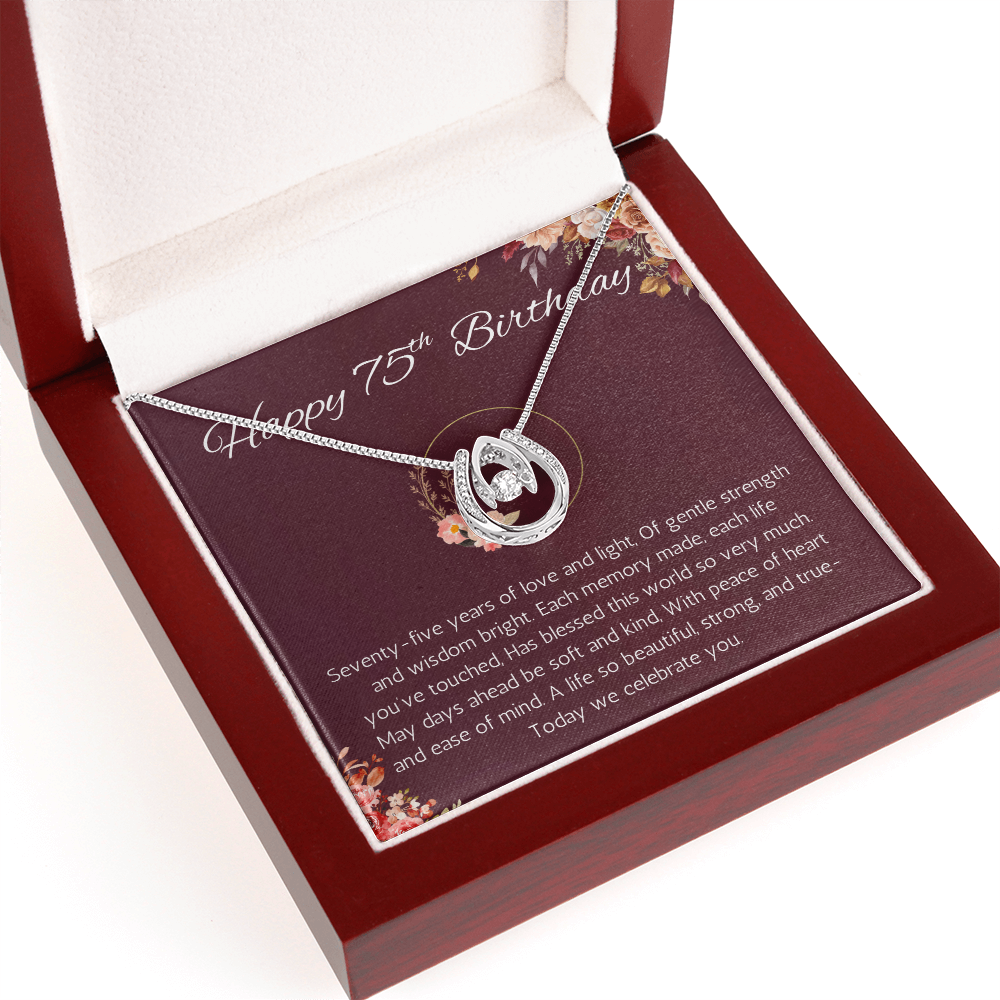 75th Birthday Gift for Her Necklace for Wife Sister Mom Grandma or Friend's Milestone Celebration Jewelry present