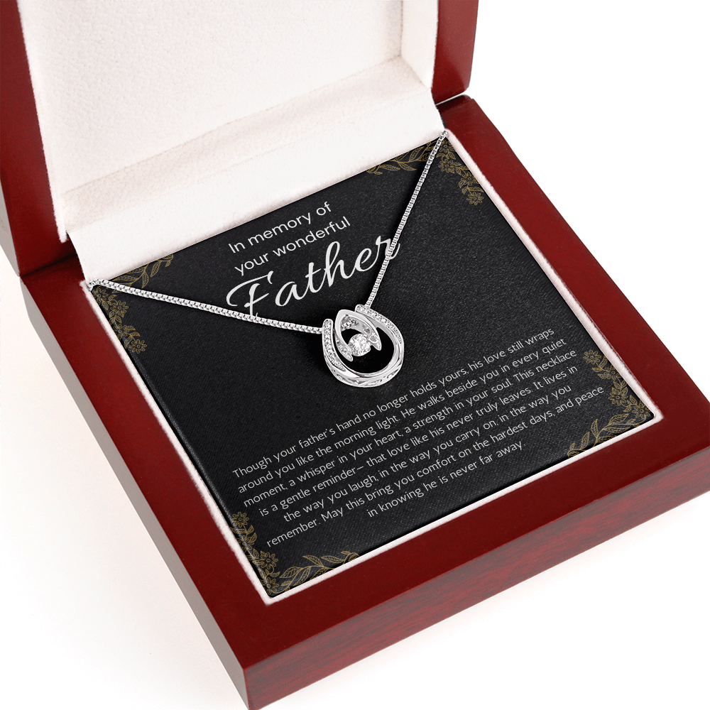 Loss of Father Gift, Dad Memorial Jewelry, Condolence, Remembrance, Sorry for your Loss Lucky In Love Necklace to Daughter