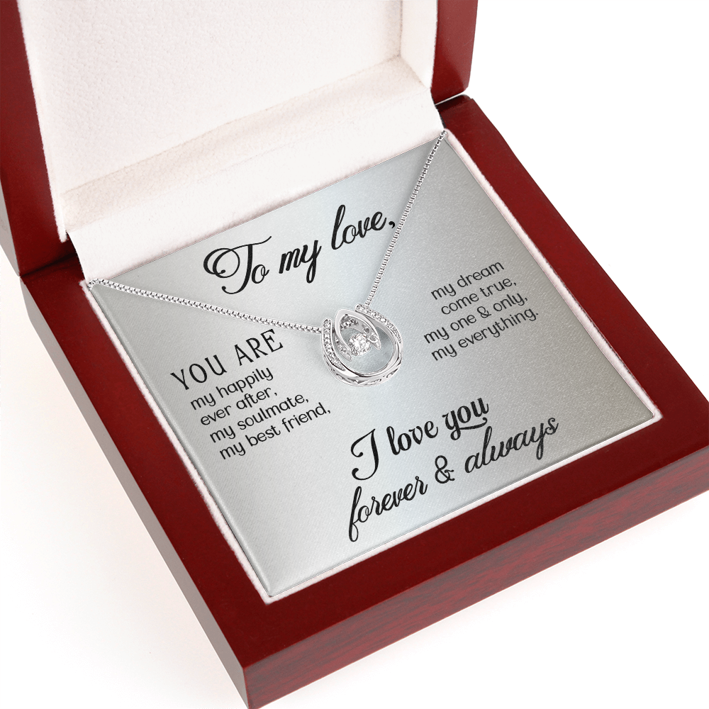 To My Love Gift Necklace, Gift For Wife, Girlfriend, Soulmate, Lucky In Love Necklace, I Love You, Valentines Day, Birthday, Anniversary Gift