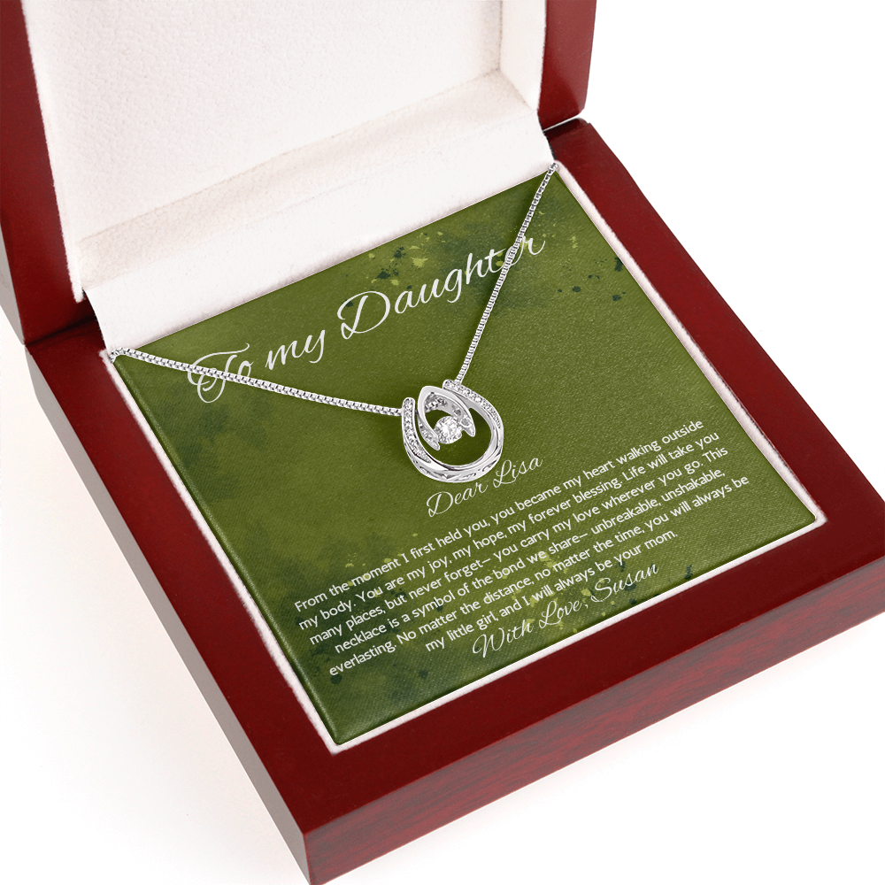 Daughter Gift Necklace form mom Birthday Graduation Gift from Mother Jewelry Gift From Mother Personalized Lucky in Love Necklace Present