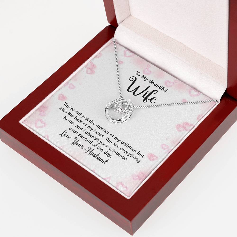 To My Beautiful Wife Birthday Gift Necklace, Anniversary Gift Necklace For Wife, Gift From Husband, Christmas Gift Lucky In Love Jewelry Gift