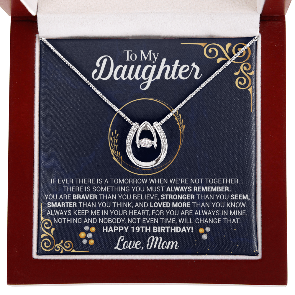 19th Birthday Daughter Gift Necklace, Gift From Mom, Lucky in Love Necklace For 19th Birthday teen Girl, Gift for 19th Year Old Daughter from Mother jewelry