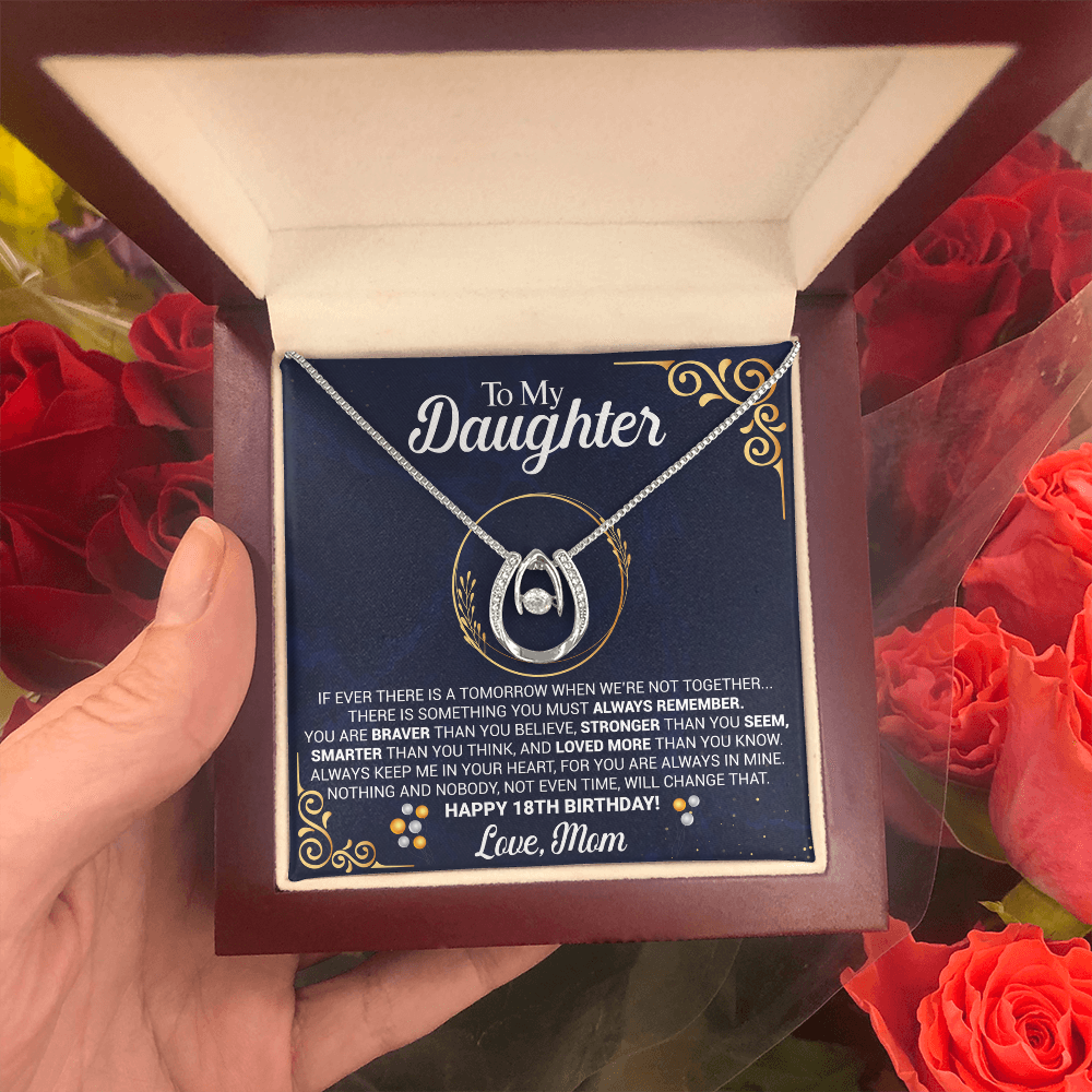 18th Birthday Daughter Gift Necklace, Gift From Mom, Lucky in Love Necklace For 18th Birthday teen Girl, Gift for 18th Year Old Daughter from Mother jewelry