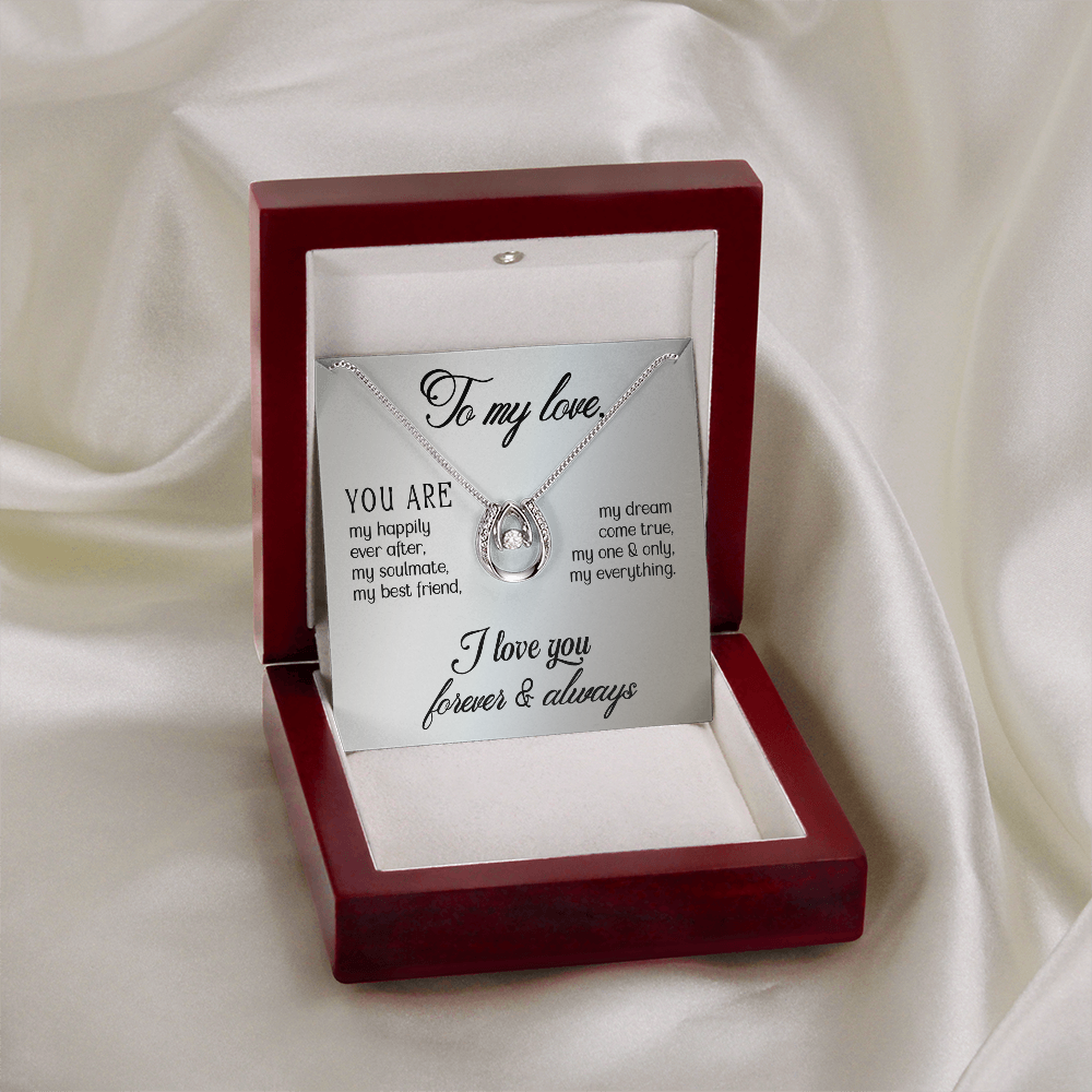 To My Love Gift Necklace, Gift For Wife, Girlfriend, Soulmate, Lucky In Love Necklace, I Love You, Valentines Day, Birthday, Anniversary Gift