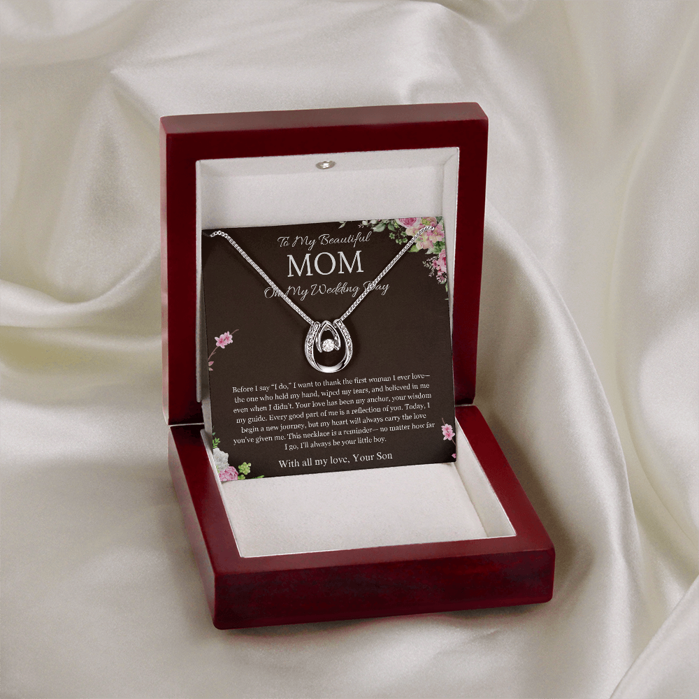 Mother of the Groom Gift From Son To Mom Gift Lucky In Love Wedding Gift Necklace Groom to Mother Son to Mother Gift For Wedding
