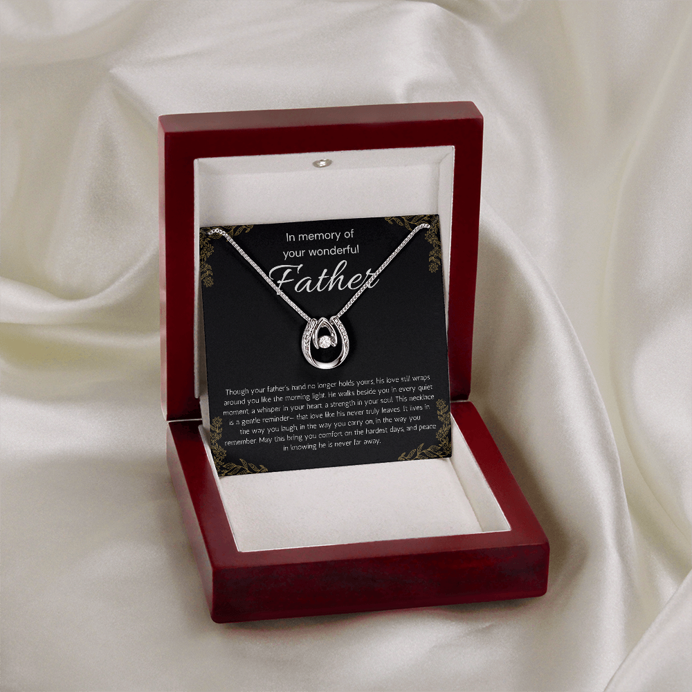 Loss of Father Gift, Dad Memorial Jewelry, Condolence, Remembrance, Sorry for your Loss Lucky In Love Necklace to Daughter
