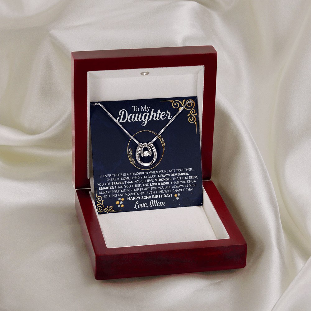 32nd Birthday Daughter Gift Necklace, Gift From Mom, Lucky in Love Necklace For 32nd Birthday Daughter Girl, Gift for 32nd Year Old Daughter from Mother jewelry