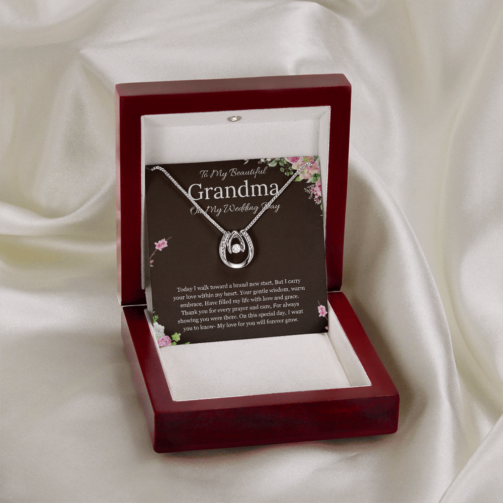 Grandmother of the Bride Gift to Grandma Wedding Gift for Grandma of the Bride Grandmother Wedding Necklace Lucky in Love Jewelry