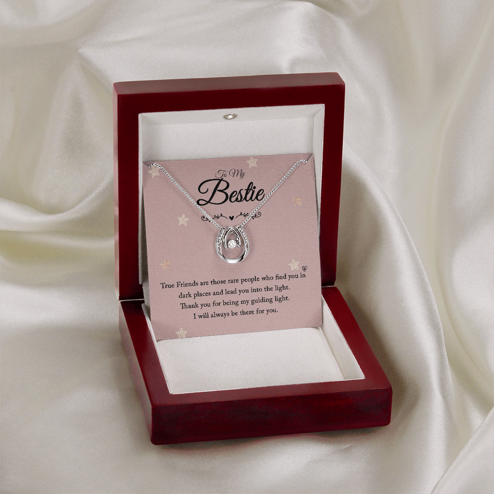 To my bestie-True Friends Gift Necklace For BFF, Bestie Gift Necklace Lucky In Love Necklace, Best Friend Gift Necklace for Birthday, Christmas